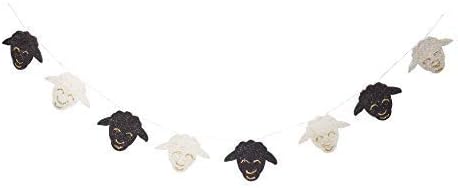 De Kulture Handmade Felt Easter Sheep Garland (48 inches long) For Easter Decoration Home Decoration Party Decoration