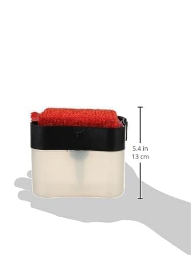 SKY-TOUCH 2 In 1 Sponge Rack Shelf Soap Detergent Dispenser Pump, Large Capacity With Sponge, 1 Hand Operation