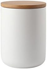 Storage Jars with lids The Ceramic Storage Jars Black/White for Bottle Coffee/Tea/Caddy/Food Storage 260ML 800ML 1000ML (White, M)