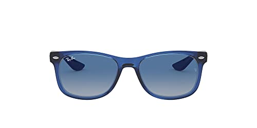 Ray-Ban Junior RJ9052S New Wayfarer Square Sunglasses, Transparent Blue/Light G…
