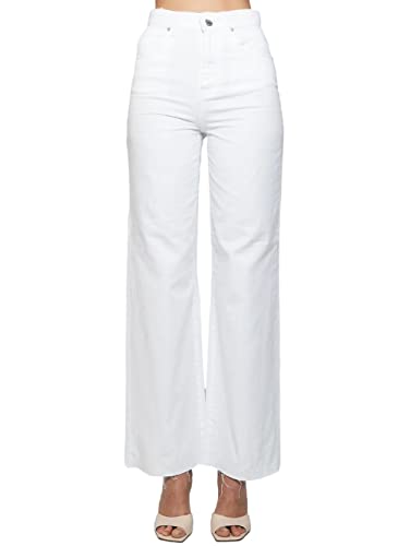 Pinko Wilma Wide Leg Bull Jeans, Z04_Bianco Brill, 26 para Mujer