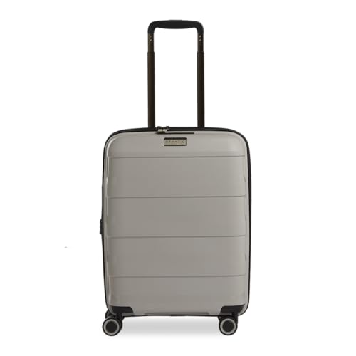 21pItC2WaML Stratic Straw + Hartschalen-Koffer Trolley Handgepäck Koffer Klein Reisekoffer, Nachhaltig, 4 Rollen, Erweiterbar, Tsa-Schloss (Größe S, Beige)