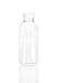 VTM (25) 16 oz. Clear Food Grade Plastic Juice Bottles, Square with Cap 25/Pack (White Lids)