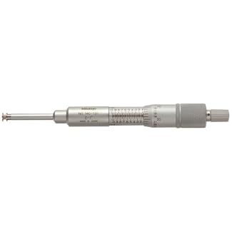 Mitutoyo 146-131, 0 – 1″ Outside/.055-1.050″ Inside X .001″ Groove Micrometer, .250″ Dia. Disks, Ratchet, Rotating Spindle
