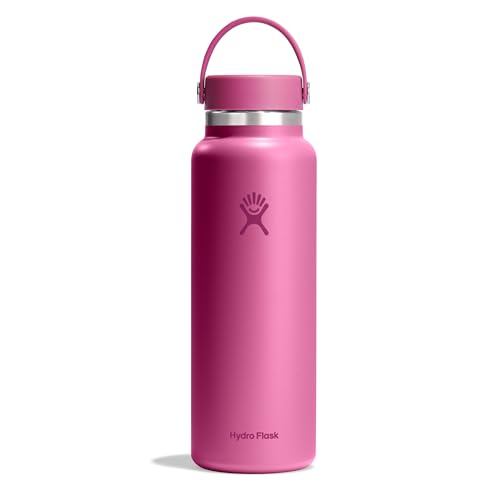 HYDRO FLASK - Wide Mouth Trinkflasche 1180ml (40 oz) - Isolierte Wasserflasche aus Edelstahl - Sportflasche mit auslaufsicherem Flex Cap-Deckel & Gurt - Thermof