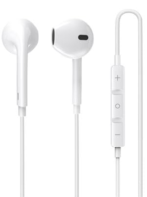 Wired Lightning In-Ear Earbuds with Mic & Vol Ctrl for iPhone 14 13 12 11 X