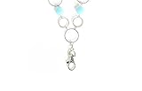 Carolina Fashion Womens Lanyard Necklace with swivel ID clasp (Turquoise & Silver)