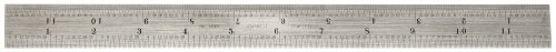 StarrettSpring Tempered Steel Rule with Regular Steel Finish, Quick Reading, and Inch Graduations - 12" Length, 4R Graduation Type, 3/64" Thickness - 604R-12