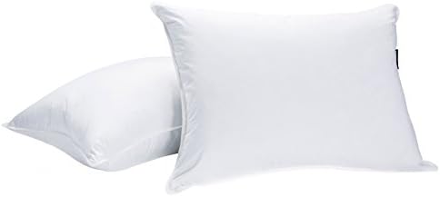 JA COMFORTS Duck Feather and Down Bed Pillows for Sleeping(2 Pack)- King(20IN×36IN), Filling Weight 47 OZ, Hotel Collection, 233TC Cotton Cover, White…