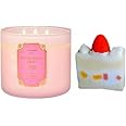 Snowy Peach Berry- White Barn -Bath Body Care- 3-Wick Scented Candle 14.5 OZ Burns 25-45 Hours and Strawberry Cake soap (Label Artwork Varies)