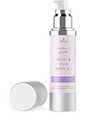 Organic Belly Oil For Pregnancy & 100% Natural Full Body Moisturizer Prevent Stretch Marks, Nourishing Massage Oil & Best Postpartum Beauty SkinCare Products During After Pregnancy, Mother’s Glow 4 oz