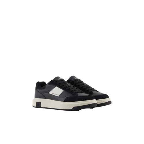 Armani Exchange Venice Sneaker, Black/Off White, 10