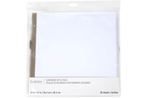 20 Sheets 12" x 12" White Scrapbook Refill Pages by Recollections - Memory Book Page Refills - 1 Pack