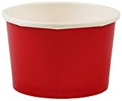Yocup 4 oz. Solid Red Paper Ice Cream/Frozen Dessert Cup - 50 ct