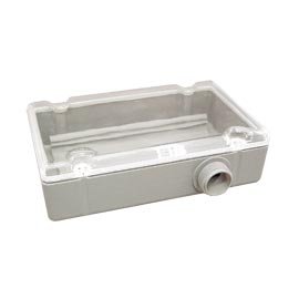 Functional Devices PE6010-N4 Plastic Housing, NEMA 4/4X, 0.75" NPT Nipple, 4.28" H x 7.00" W x 2.00" D with 4.00" x 4.00" Mounting Track