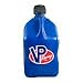 VP Racing Fuels 5 Gallon Square Motorsport Utility Jug Blue w/ 14 Inch Standard Hose. Features Close-Trimmed Cap and Neck for Tight Seal