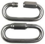 2 Pack Steel Oval Quick Link, 2.4cm x 5.0cm, 304 Stainless Steel Oval Quick Link, Hook Screw Gate Twist Lock Locking Quick Link, SS, BRAND NEW