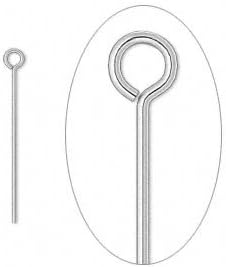 Silver Plated 24 gauge 1" Eyepins 20pc