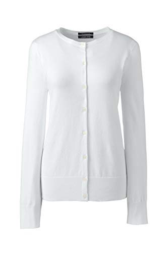 Lands' End Womens Cardigan Sweater | Supima Cotton Cardigan Sweater for Women White