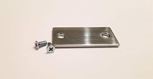 Door Strike Filler Plate | Cylindrical Lock Prep | Mortise Filler | Strike Plate Replacement Hardware | Tuff Strike (Brushed Chrome)