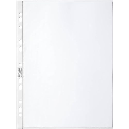 Durable 40 PP A4 Klarsichtfolien (klar, gelocht), 25 Stück