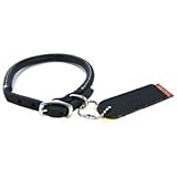 Coastal Pet -Circle T Oak-Tanned Rolled Leather Dog Collar, Black,14