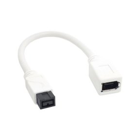 CY White IEEE 1394 6PIN Female to 1394b 9PIN male Firewire 400 TO 800 Cable 10cm