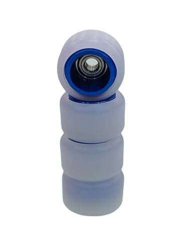 Leefai Pro Fingerboard Wheels - Alloy Core, Ultra Spin Bearings - 7.8mm x 4.8mm - White with Alloy Core (Blue)