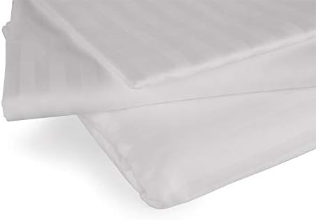 Hush 2 Piece Pillow Cover Set (300 TC) 18 x 28 (White Self Stripe)