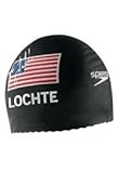 Ryan Lochte Signature & Us Flag Speedo Swim Cap Latex (Black)