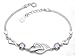 Live Future 925 Long Sterling Silver Necklace Hearts are linked together hand catenary for Women Girls (silvery)