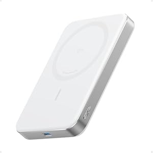 Anker MagGo Power Bank (10000mAh, Slim) Qi2認証 ワイヤレス充電 最大出力15W MagSafe対応 (ホワイト)