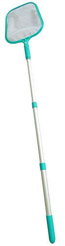 POOLWHALE Economy Pool Leaf Skimmer Net with Adjustable 3 Sections Telescopic Pole/EZ Clip handle