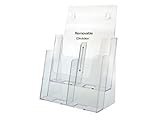 Dazzling Displays Clear Acrylic 2-Tier Brochure Holder for 8.5"w or 4"w Literature