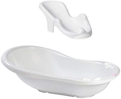 Baby Bath Tub XXL 100 cm + Bathtub Seat White White