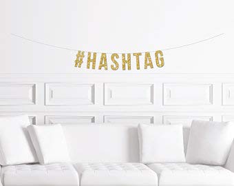 Custom Hashtag Banner Wedding Hashtag Sign Bachelorette Decor