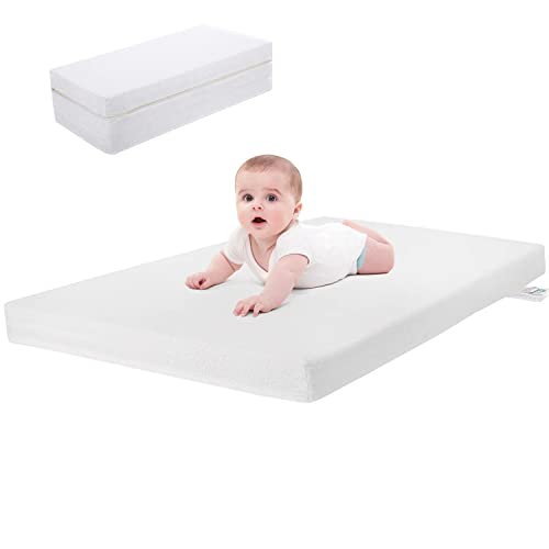 Ferlizer Pack and Play Mattress, 3.5 Inch TriFold Playpen Mattress