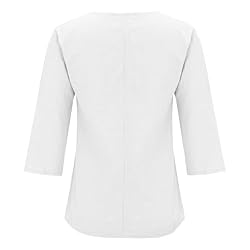 Cotton Linen Tops for Women Casual Button Down