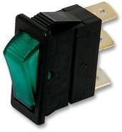 ARCOLECTRIC SWITCHES C5503ATNAF Rocker Switch, SPST, 20A, 250VAC, Green