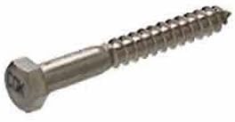 Crown Bolt 01240 1/4 Inch x 1 Inch Hex-Head Zinc-Plated Lag Screws, 100-Count