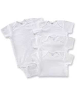 4 Pk. Gerber Short Sleeve Onesie Size 3t ~ Solid White