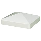 Outdoor Essentials White Vinyl Pyramid Fence Post Cap, 4 in. x 4 in.…