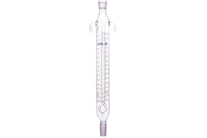 DONLAB GCR-0604 Glass 600mm Length Dimroth's Reflux Condenser,Coil Reflux Condenser with 24/40 Ground Glass Joints