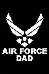 United States Proud Air Force Dad (2 PACK) USAF Military Vinyl Decal Sticker|WHITE|Cars Trucks SUV Laptop Tool Box Mugs|4