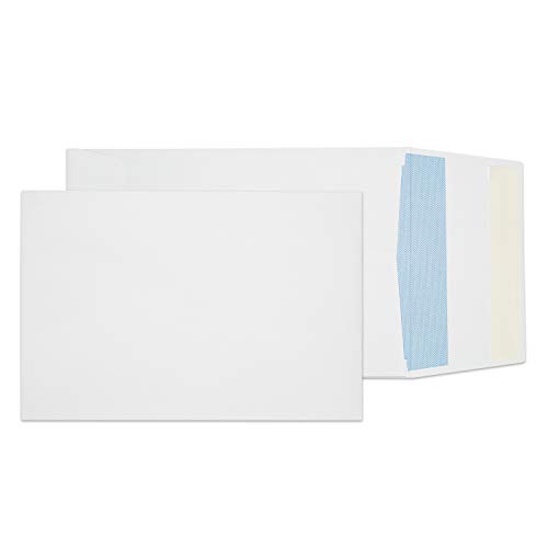 Blake Purely Everyday - White Gusset Envelopes C5 (229 x 162 x 25 mm) - Pack of 125 - Strong 120GSM - Peel and Seal - Document Expandable Envelopes 9 x 6.4 Inches - Office Business Supplies (6000)