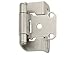 Amerock 7550-G10 Self-Closing, Partial Wrap 1/2-Inch Overlay Hinge, Satin Nickel, 2-pack