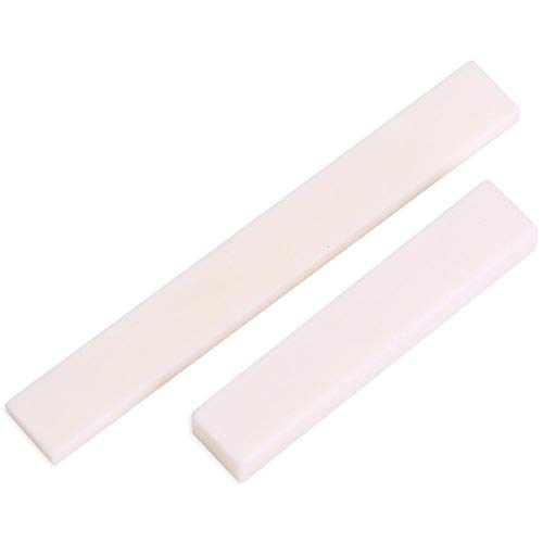 Bnineteenteam Guitar Bridge, Guitar Upper Nut and Bottom Saddle Set with Bone Material for Repair Folk/Classic Guitars, Classic Guitar Nut Musical Instrument Accessories