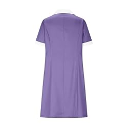 Womens Housekeeping Maid Uniform Dress Button Down