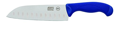 Hoffritz Commercial 5226095 Top Rated German Steel Santoku Knife with Non-Slip Handle for Home and Professional Use 7-Inch Navy