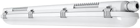 Feuchtraumleuchte LED: für Decke/Wand, DAMP PROOF VALUE, 18 W, 220…240 V, Ausstrahlungswinkel: 115, Cool White, 4000 K, Gehäusematerial: Polycarbonat (PC), IP65, 1-er-Pack, grau, one size